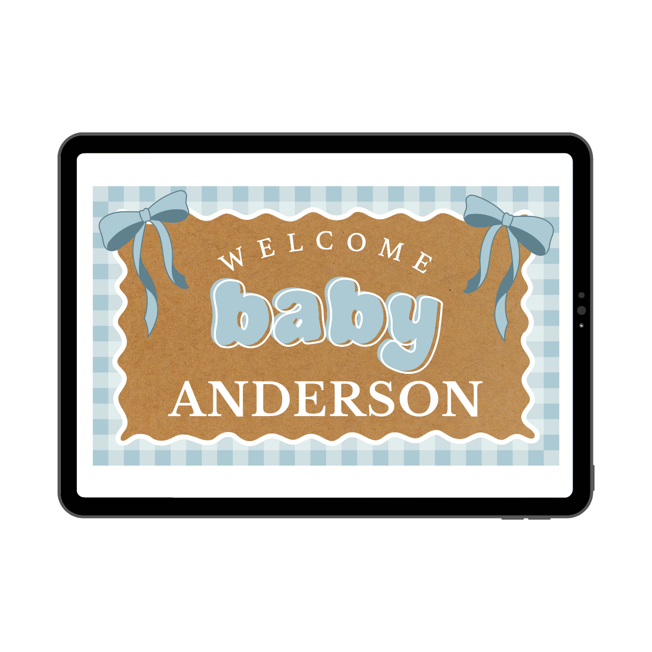 Gingham Baby Shower Template