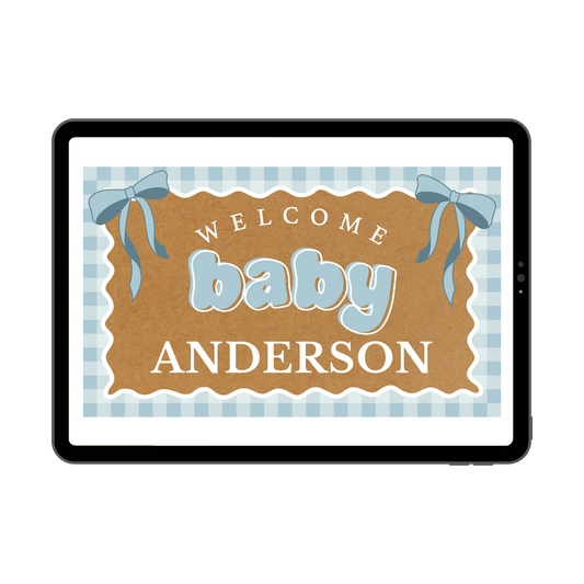 Gingham Baby Shower Template
