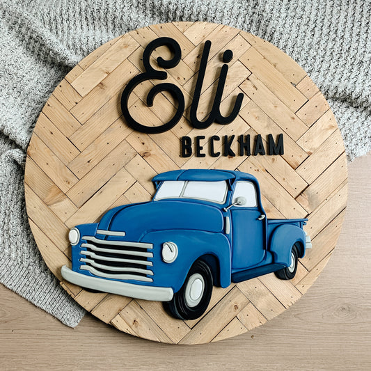 Eli | Custom 3D Name Sign | Farmhouse Chic Nursery Decor