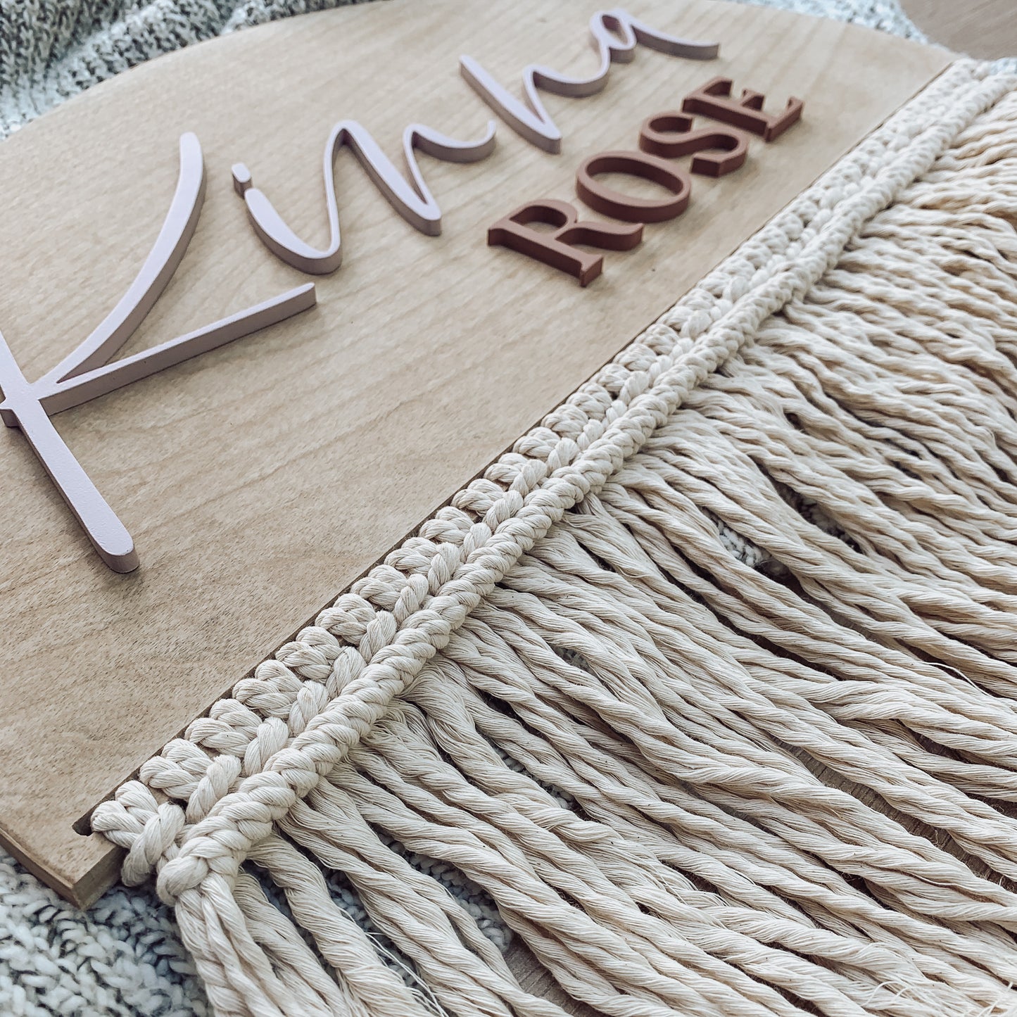Berkley | Custom 3D Name Sign | Macrame Nursery Decor