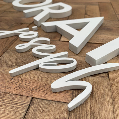 Herringbone | Custom 3D Name Sign | Farmhouse Chic Home Decor
