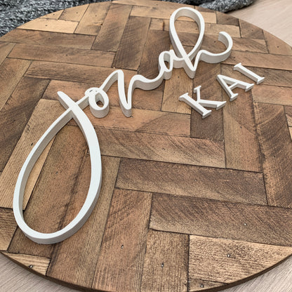 Herringbone | Custom 3D Name Sign | Farmhouse Chic Home Decor