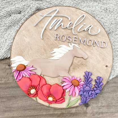 Amelia | Custom 3D Name Sign | Farmhouse Chic Nursery Decor