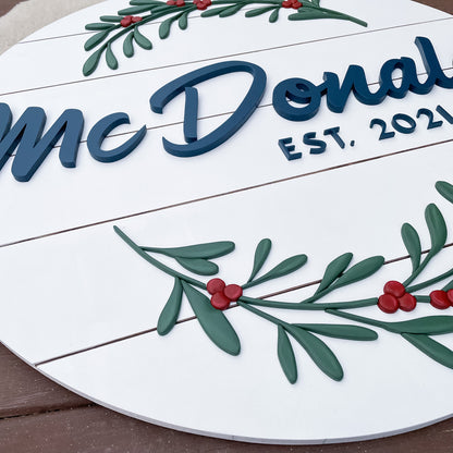 Mistletoe | Custom 3D Name Sign | Farmhouse Chic Christmas Decor