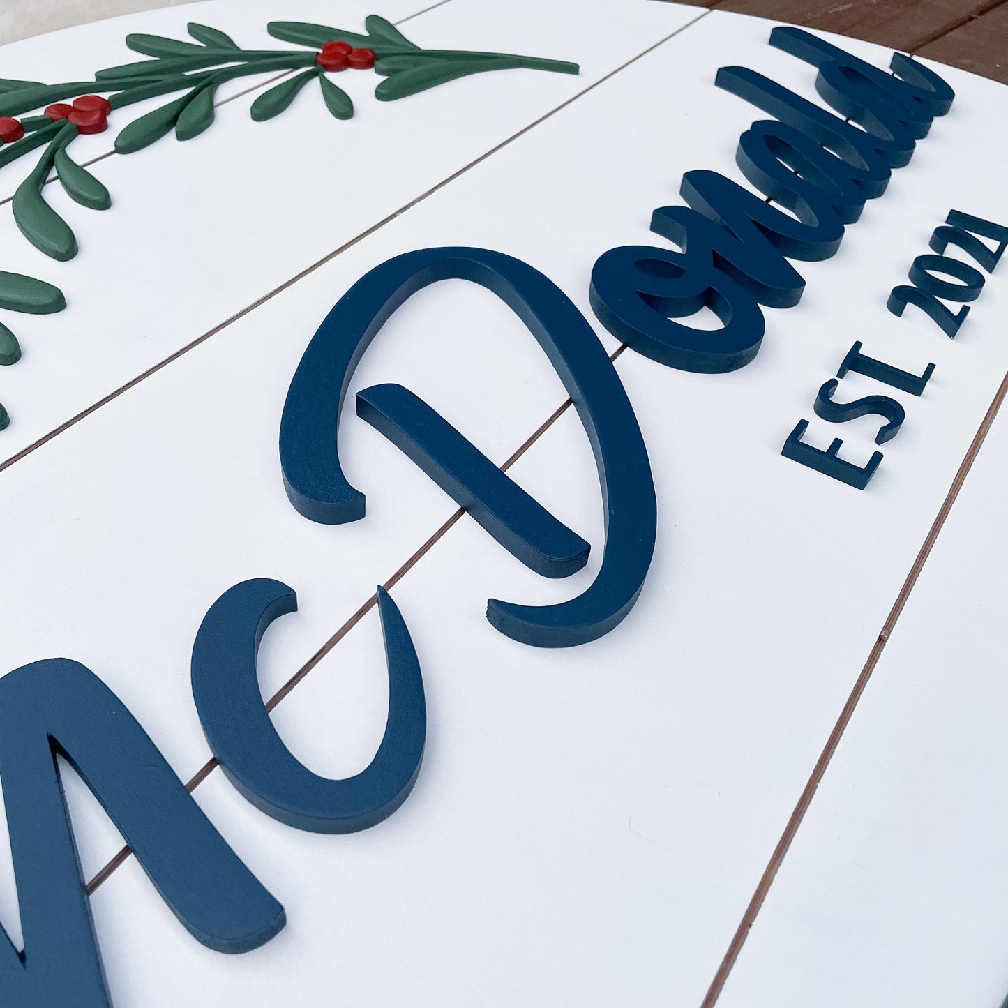 Mistletoe | Custom 3D Name Sign | Farmhouse Chic Christmas Decor