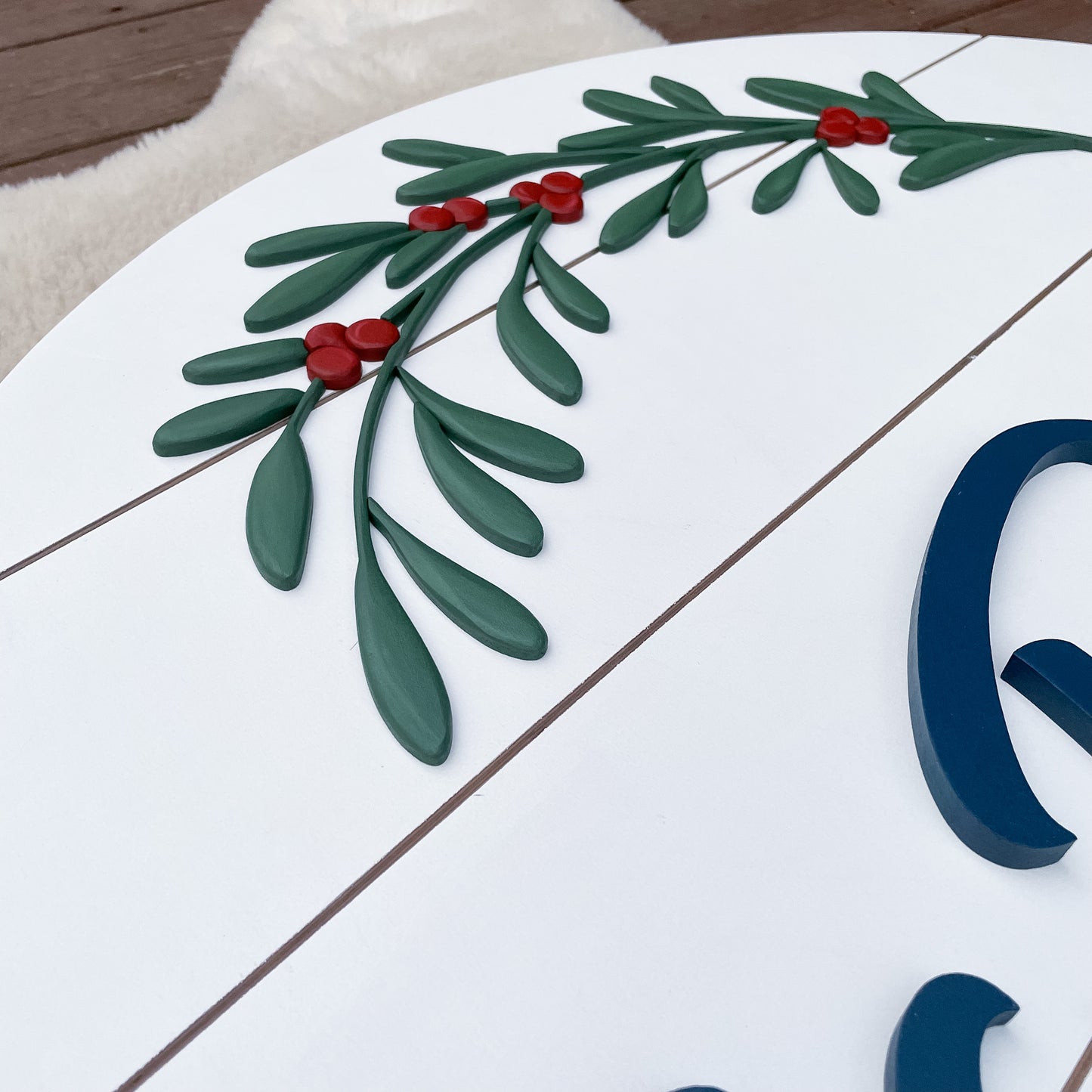 Mistletoe | Custom 3D Name Sign | Farmhouse Chic Christmas Decor