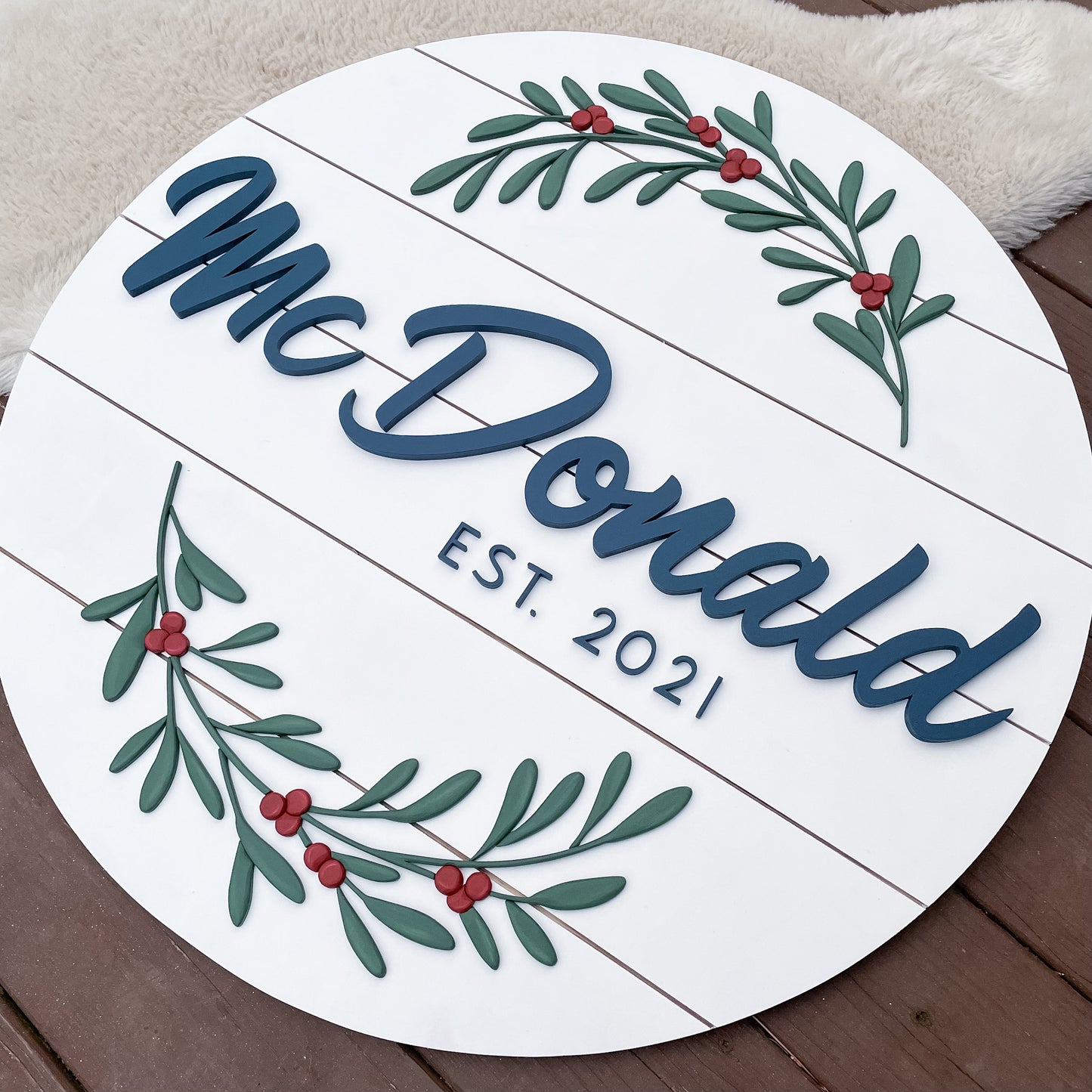 Mistletoe | Custom 3D Name Sign | Farmhouse Chic Christmas Decor