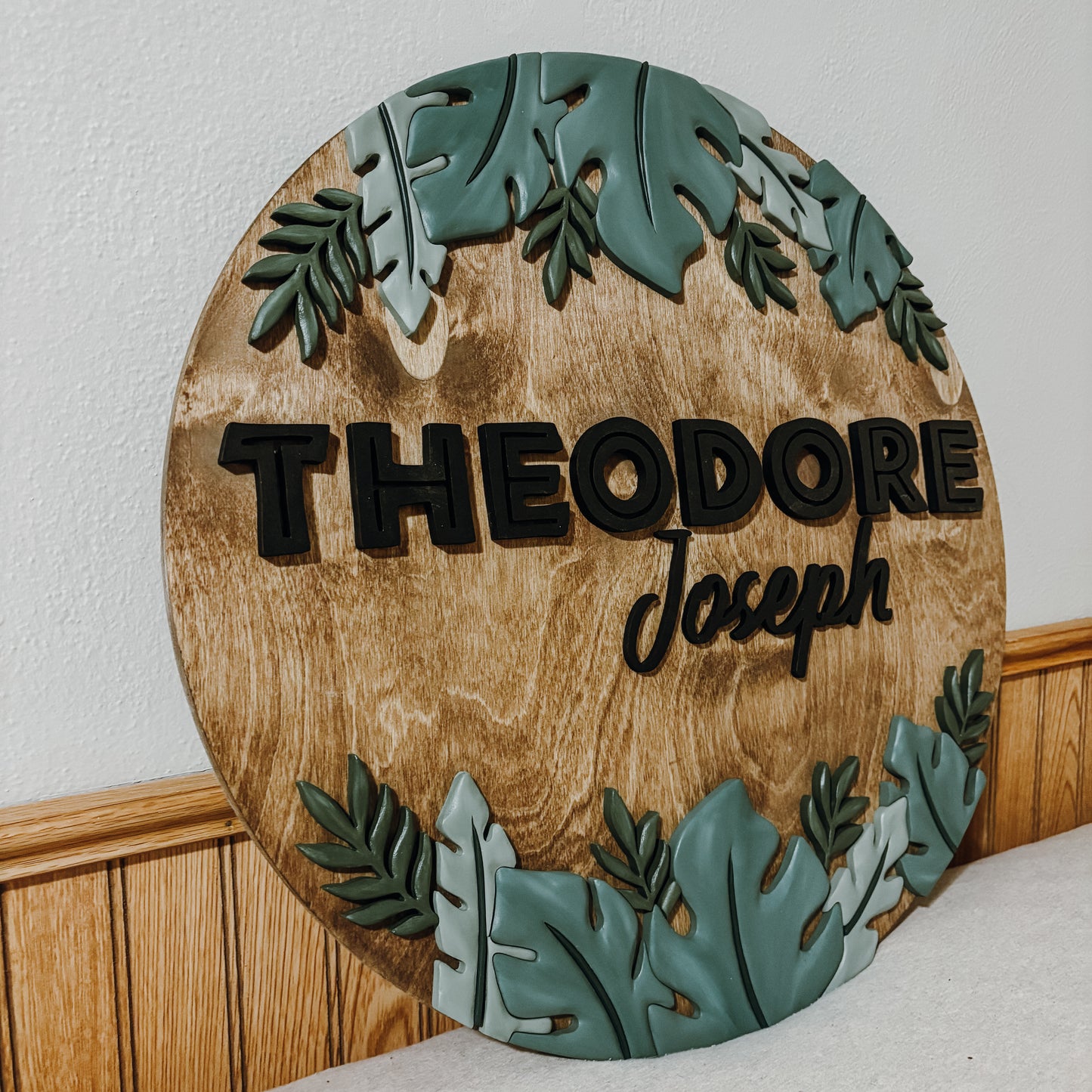Bodhi Border | Custom 3D Name Sign | Farmhouse Chic Nursery Decor