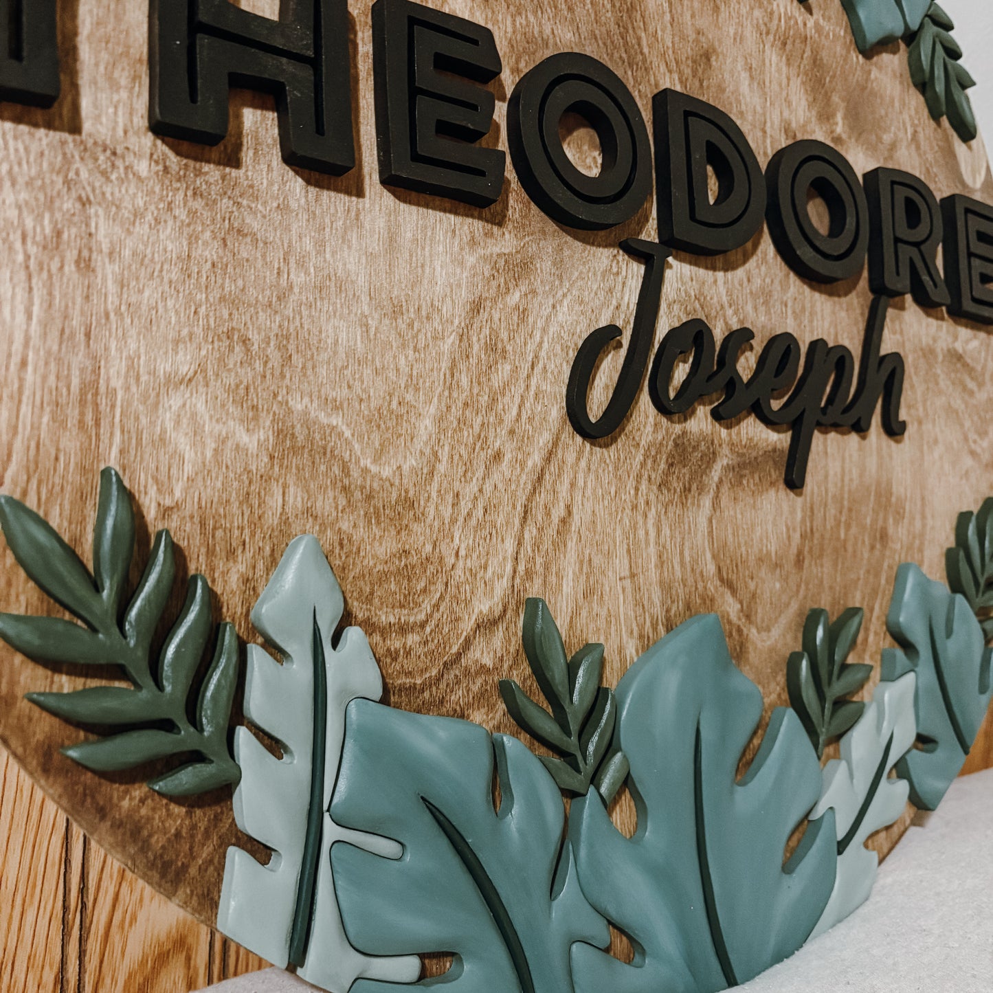 Bodhi Border | Custom 3D Name Sign | Farmhouse Chic Nursery Decor