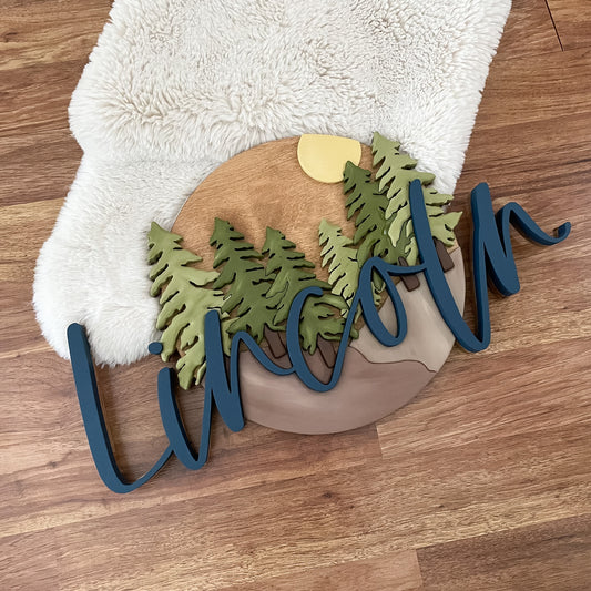 Ash | Custom 3D Name Sign | Farmhouse Chic Nursery Decor