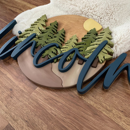 Ash | Custom 3D Name Sign | Farmhouse Chic Nursery Decor