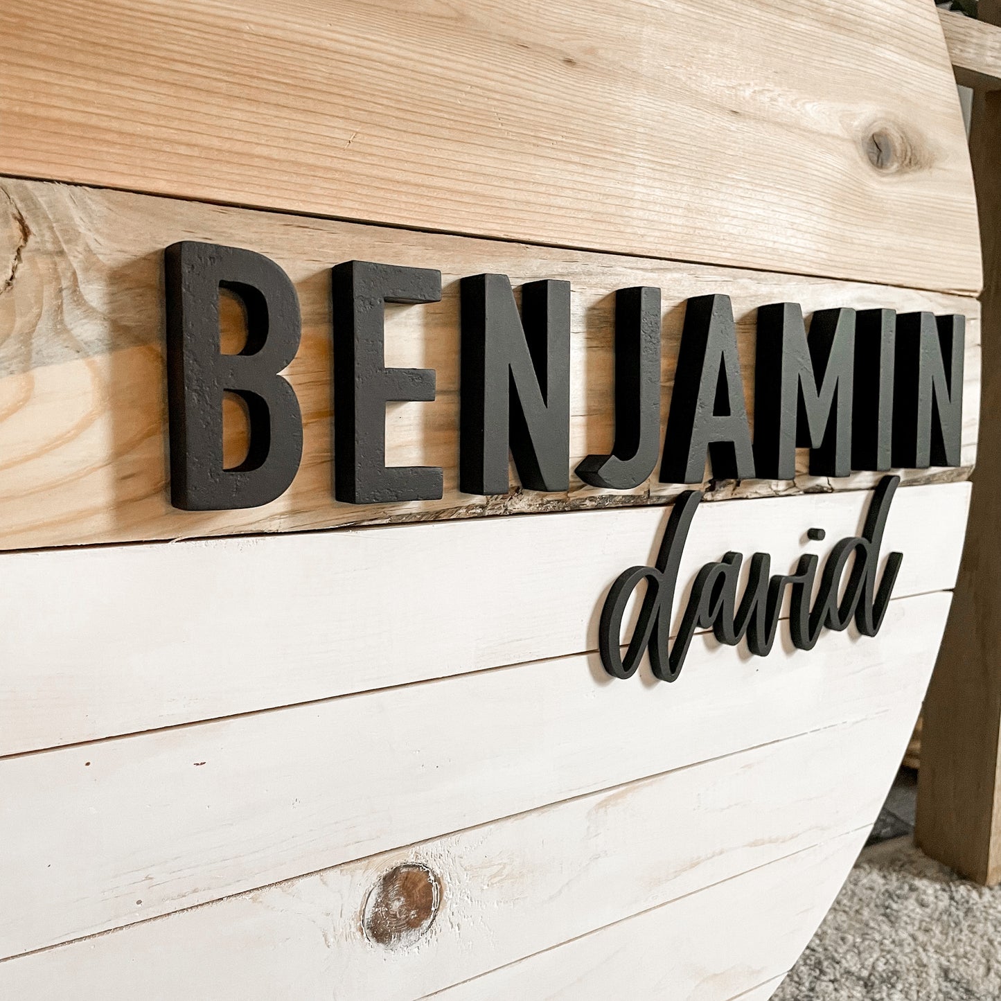 Darby | Custom 3D Name Sign | Farmhouse Chic Home Decor