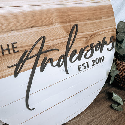 Darby | Custom 3D Name Sign | Farmhouse Chic Home Decor