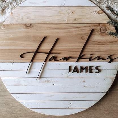 Darby | Custom 3D Name Sign | Farmhouse Chic Home Decor