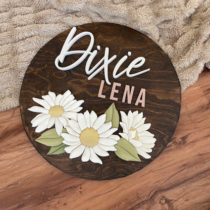 Dixie | Custom 3D Name Sign | Farmhouse Chic Nursery Decor