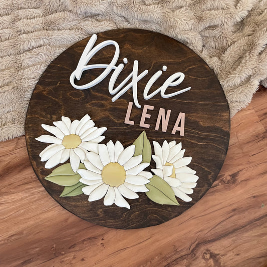 Dixie | Custom 3D Name Sign | Farmhouse Chic Nursery Decor