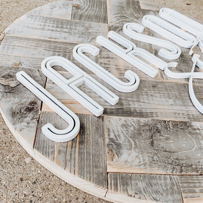 Herringbone | Custom 3D Name Sign | Farmhouse Chic Home Decor