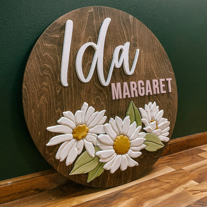 Dixie | Custom 3D Name Sign | Farmhouse Chic Nursery Decor