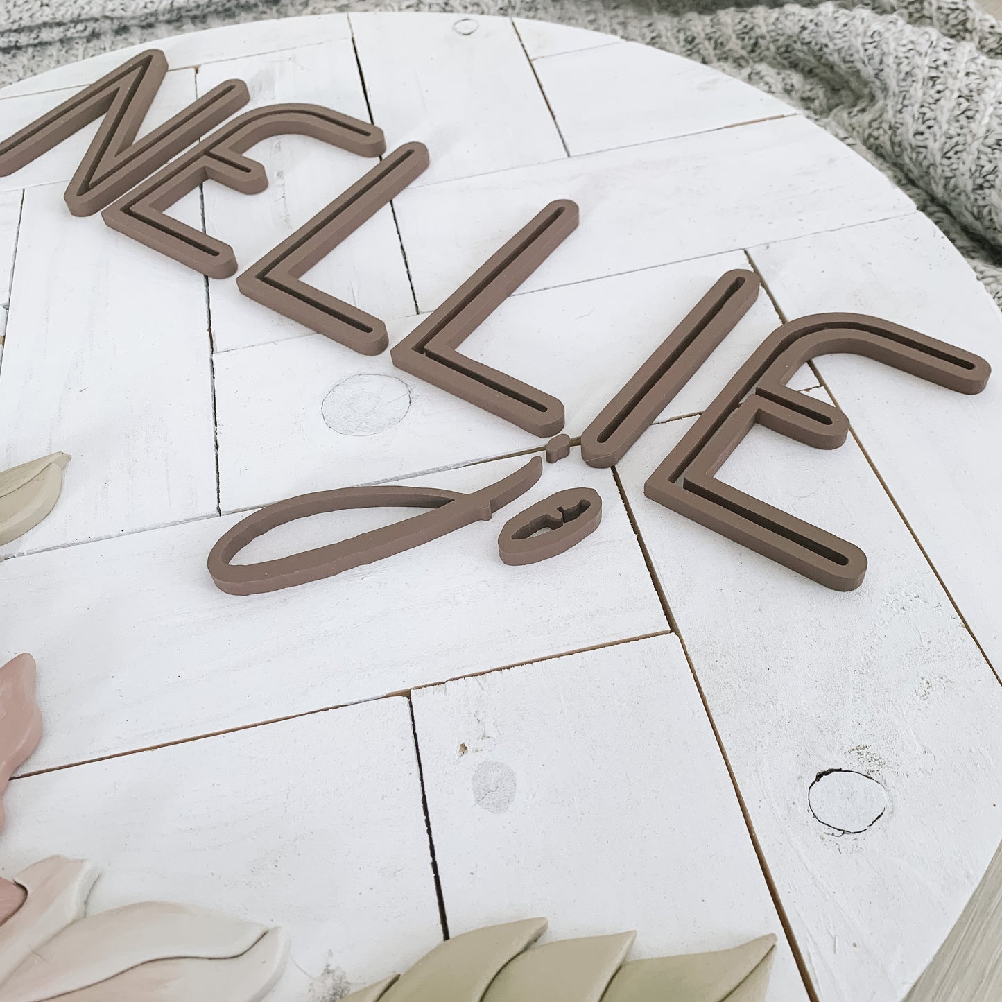 Nellie | Custom 3D Name Sign | Farmhouse Chic Nursery Decor