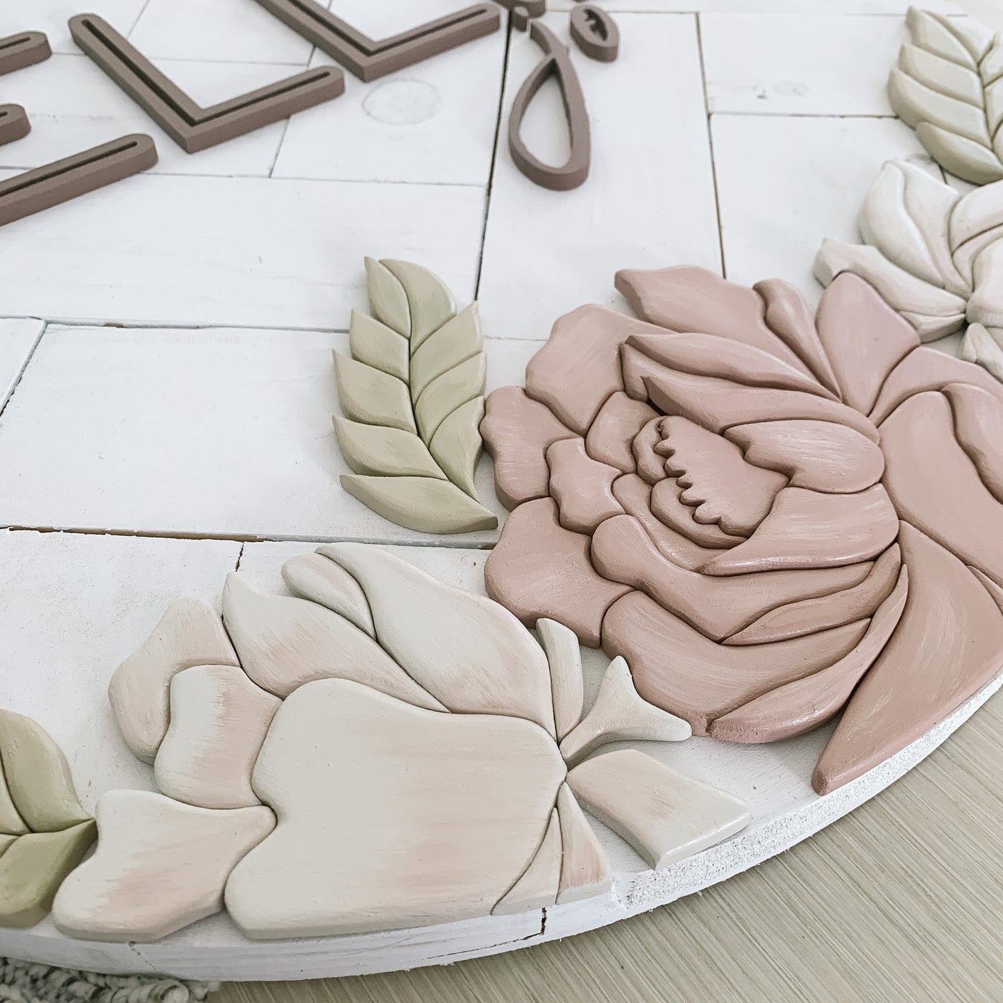 Nellie | Custom 3D Name Sign | Farmhouse Chic Nursery Decor