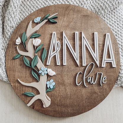 Anna | Custom 3D Name Sign | Farmhouse Chic Nursery Decor