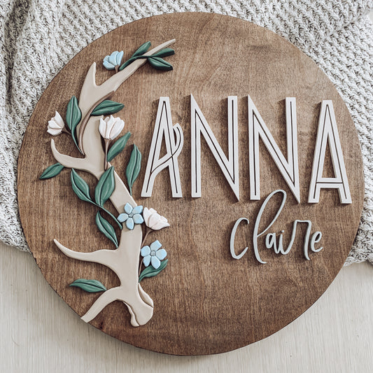 Anna | Custom 3D Name Sign | Farmhouse Chic Nursery Decor