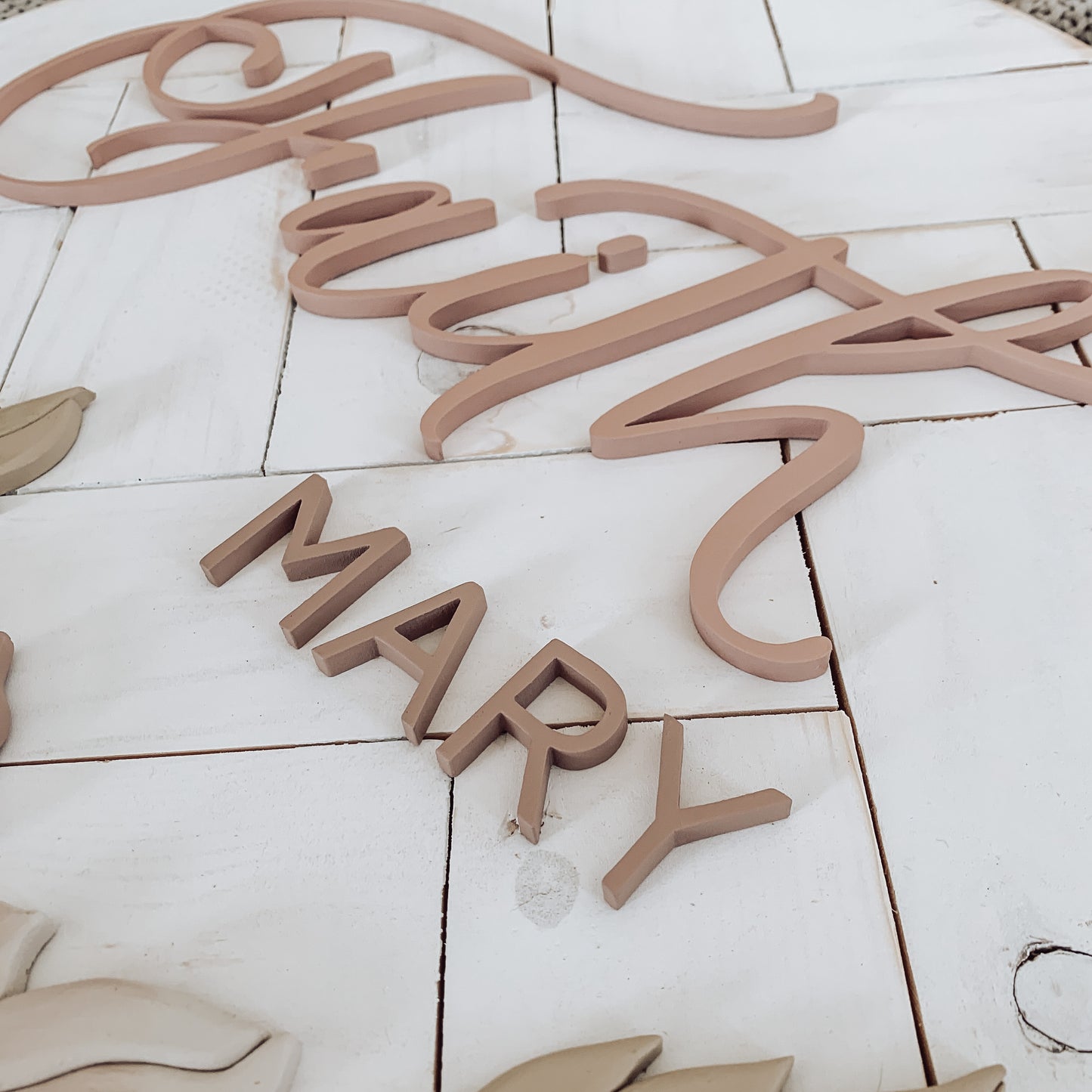 Nellie | Custom 3D Name Sign | Farmhouse Chic Nursery Decor