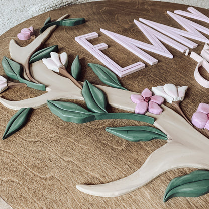 Anna | Custom 3D Name Sign | Farmhouse Chic Nursery Decor