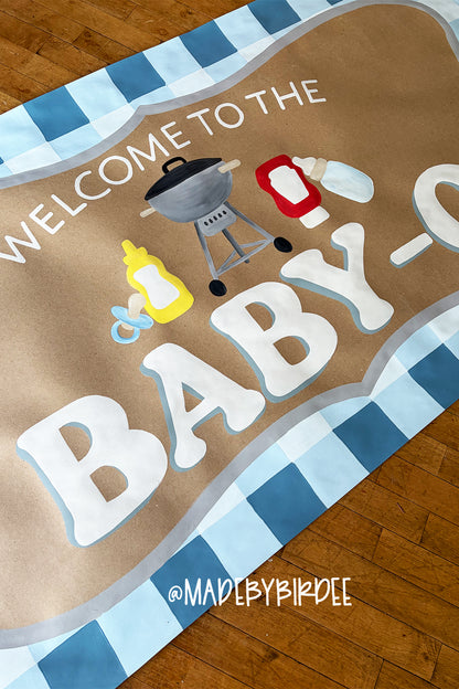 Baby-Q | Custom Baby Shower Banner | Personalized Party Decor