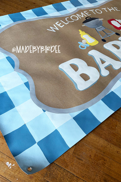 Baby-Q | Custom Baby Shower Banner | Personalized Party Decor