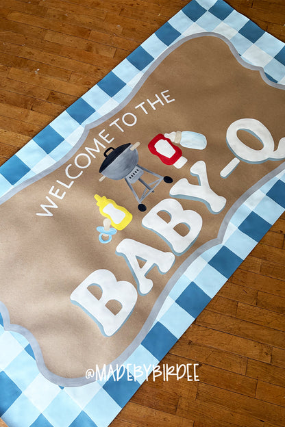 Baby-Q | Custom Baby Shower Banner | Personalized Party Decor