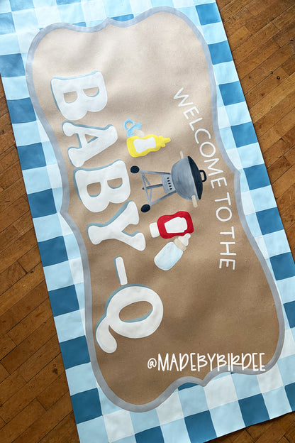 Baby-Q | Custom Baby Shower Banner | Personalized Party Decor