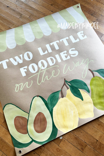 Two Foodies | Custom Baby Shower Banner | Personalized Party Decor