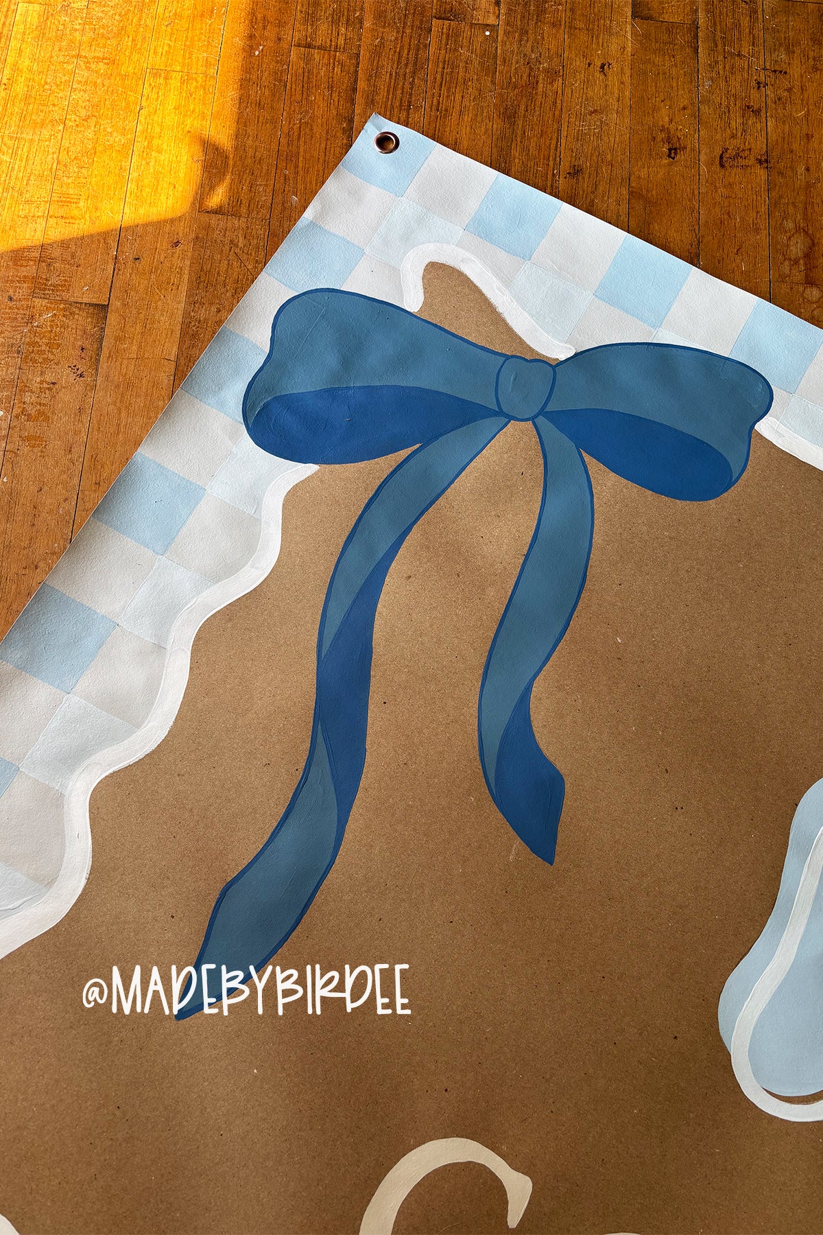 Gingham Bows | Custom Baby Shower Banner | Personalized Party Decor