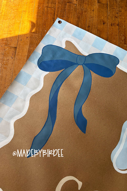 Gingham Bows | Custom Baby Shower Banner | Personalized Party Decor