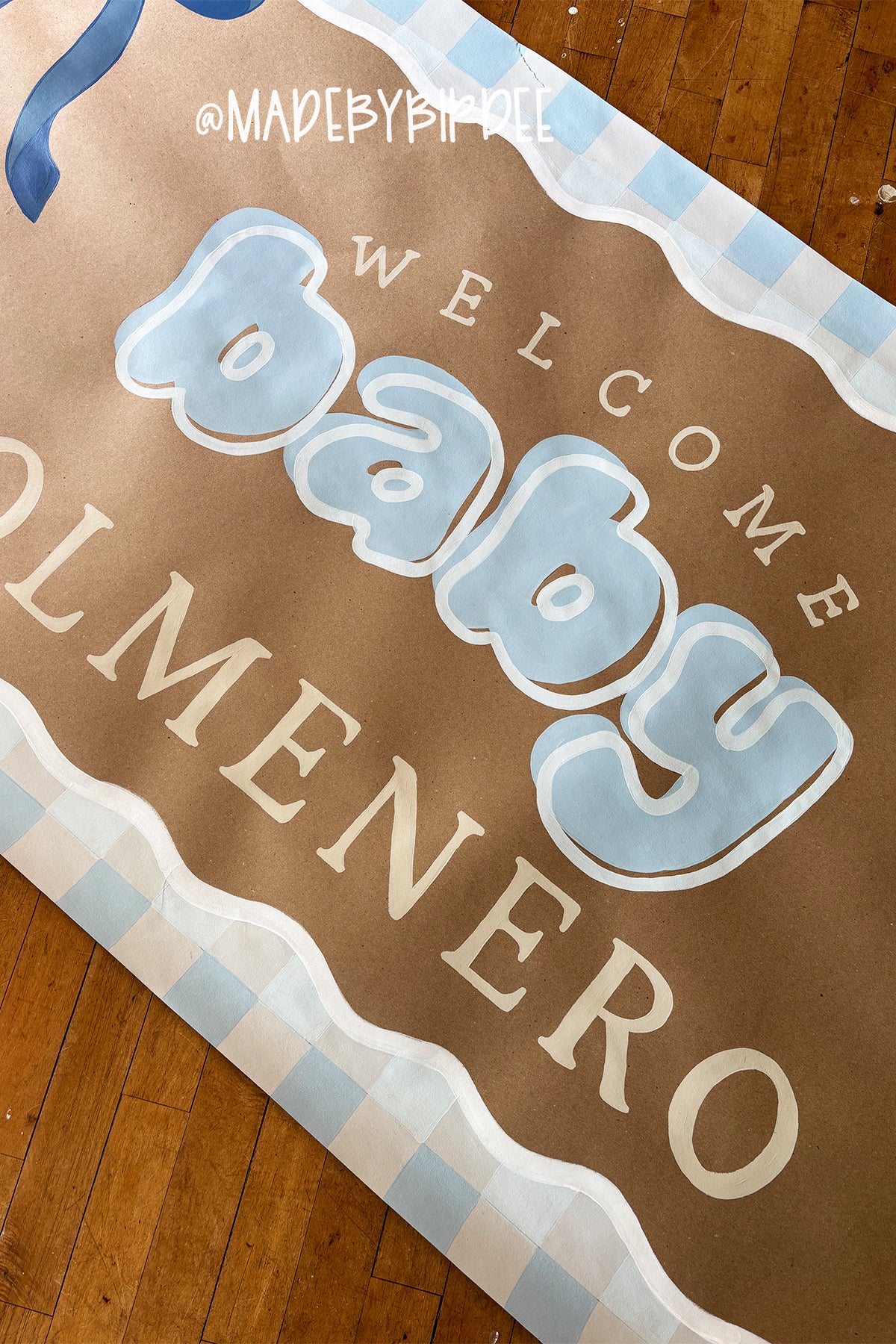 Gingham Bows | Custom Baby Shower Banner | Personalized Party Decor