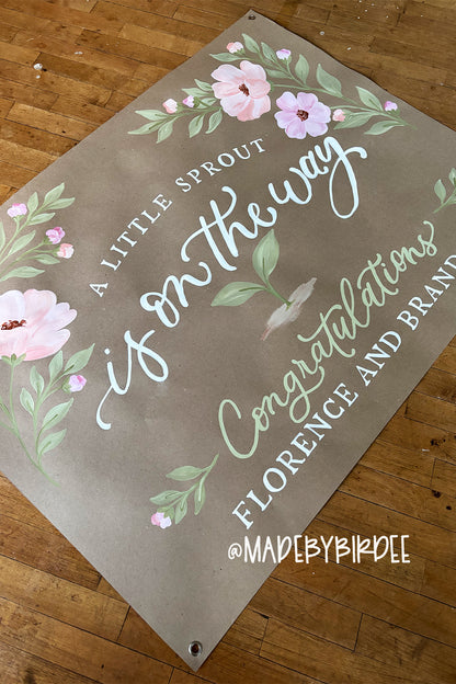Little Sprout | Custom Baby Shower Banner | Personalized Party Decor