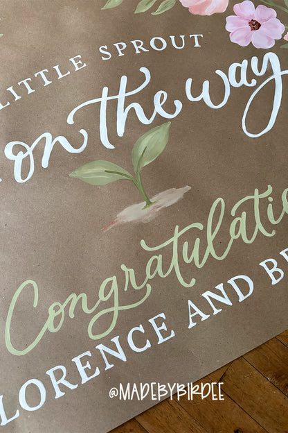Little Sprout | Custom Baby Shower Banner | Personalized Party Decor