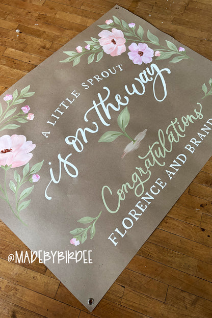 Little Sprout | Custom Baby Shower Banner | Personalized Party Decor