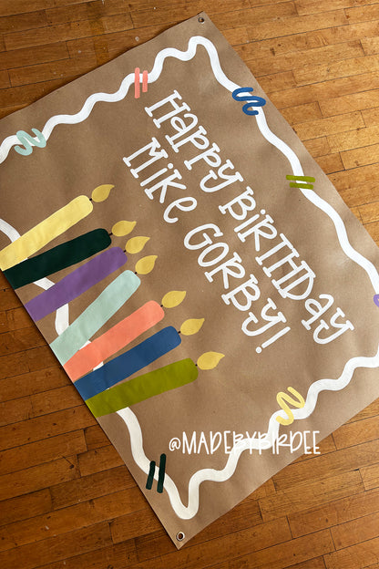 Birthday Candles | Custom Birthday Banner | Personalized Party Decor