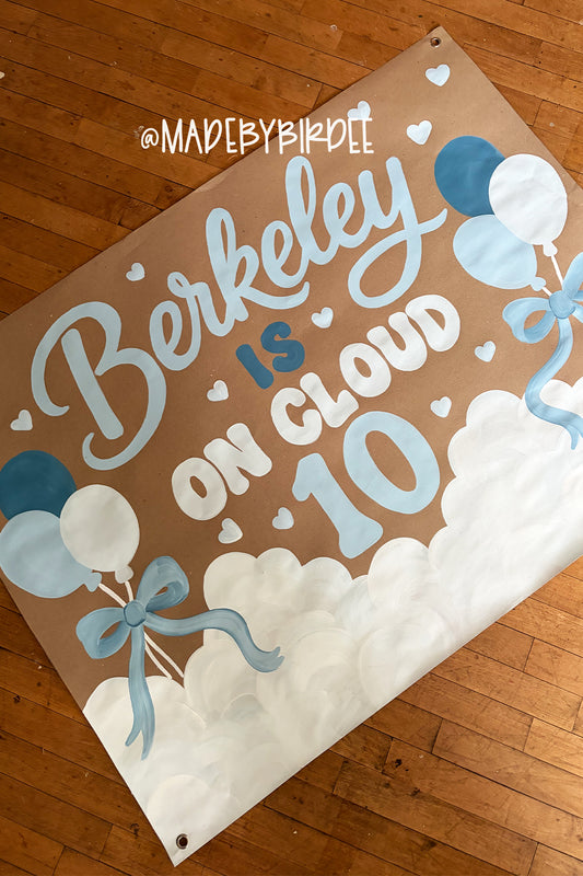 Cloud Birthday | Custom Birthday Banner | Personalized Party Decor