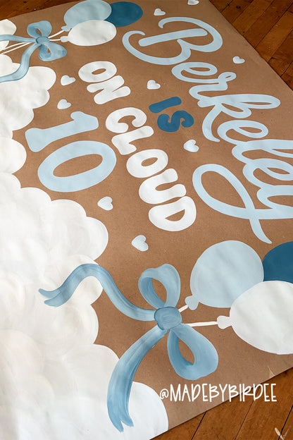 Cloud Birthday | Custom Birthday Banner | Personalized Party Decor