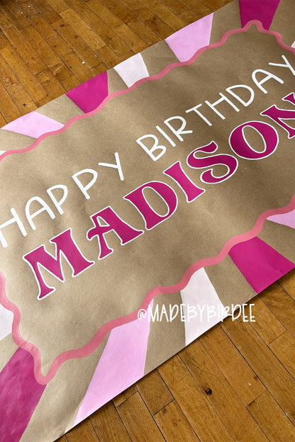 Birthday Ray | Custom Birthday Banner | Personalized Party Decor