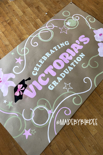 2000's Grad | Custom Graduation Banner | Personalized Party Decor
