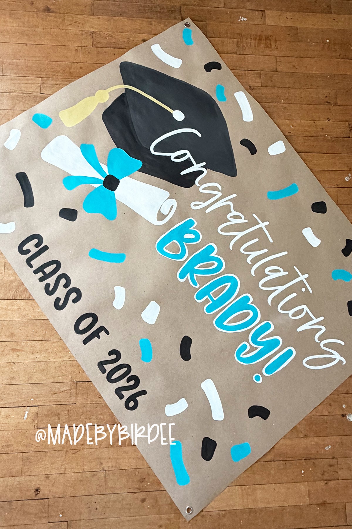 Confetti Grad | Custom Graduation Banner | Personalized Party Decor