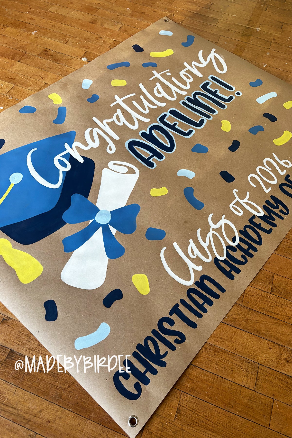Confetti Grad | Custom Graduation Banner | Personalized Party Decor
