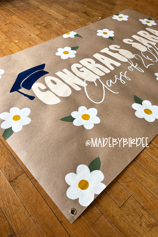 Daisy Grad | Custom Graduation Banner | Personalized Party Decor