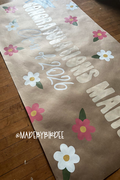 Daisy Grad | Custom Graduation Banner | Personalized Party Decor
