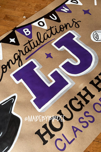 Flag Grad | Custom Graduation Banner | Personalized Party Decor