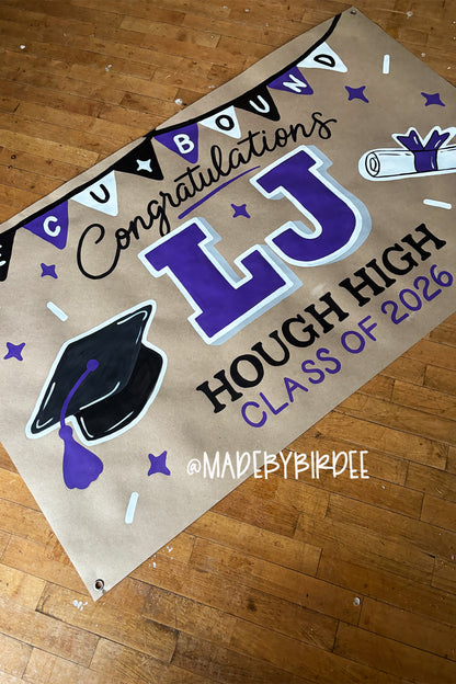 Flag Grad | Custom Graduation Banner | Personalized Party Decor